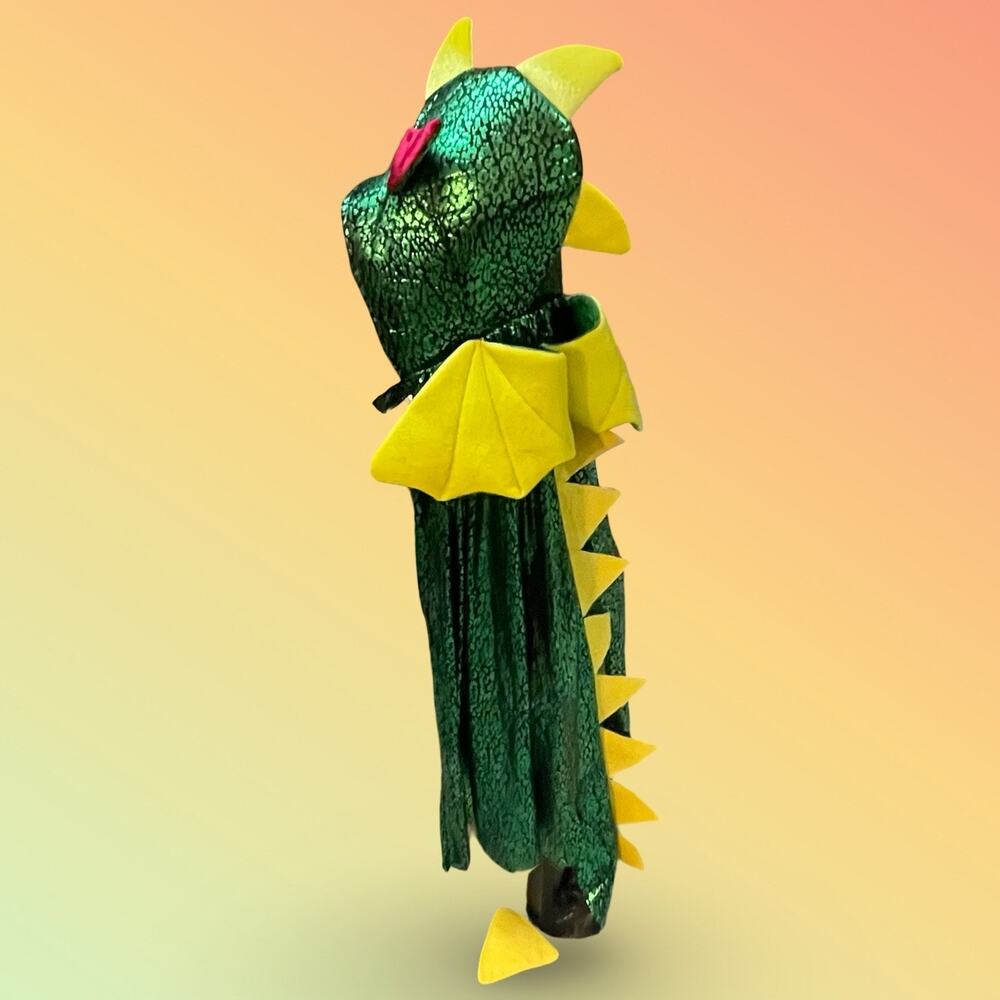 Great Pretenders Dragon Toddler Cape Sz 5 Kids Costume Dress Up Green Yellow